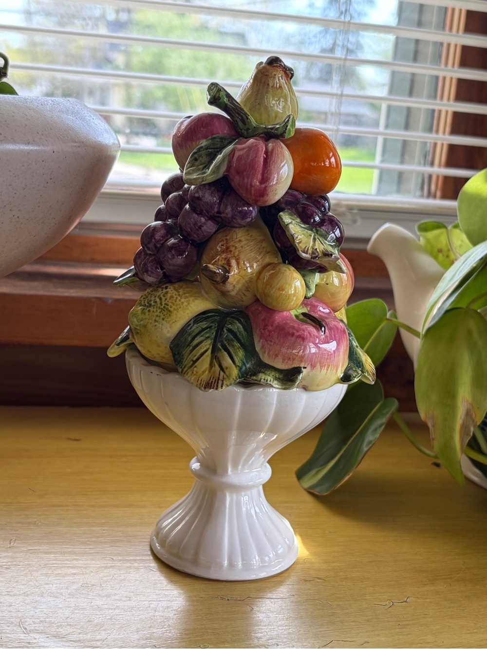 Vintage ceramic fruits in bowl for decor mid-century modern topiary - Picture 5 of 12
